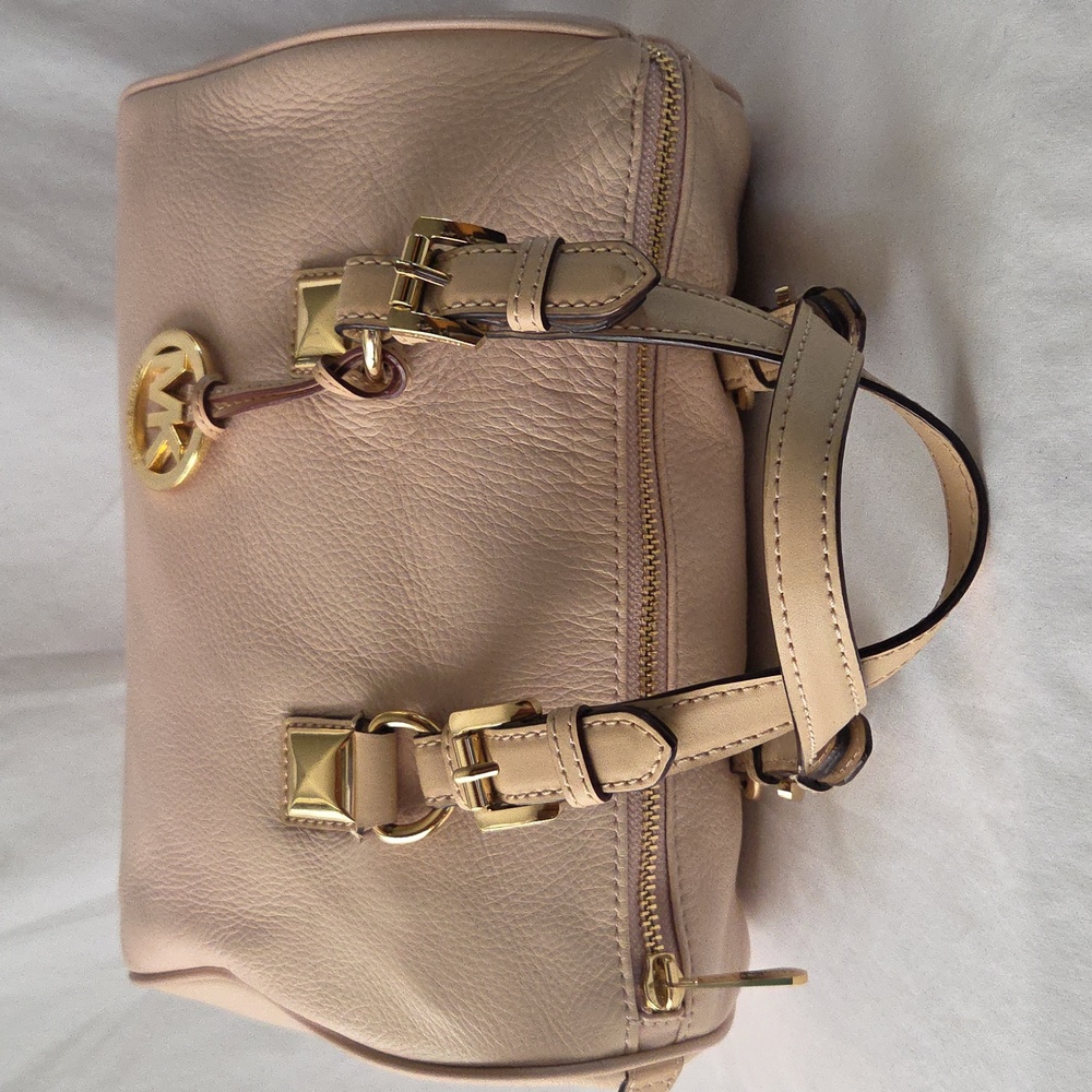 Michael Kors Pebble Leather Blush Grayson Satchel Handbag - Picture 5 of 16
